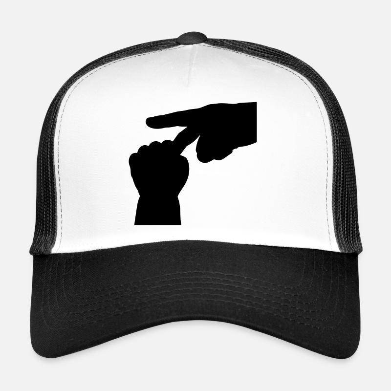 Minimalist Art T-shirt - Human Touch Hand - Trucker Cap - white/black