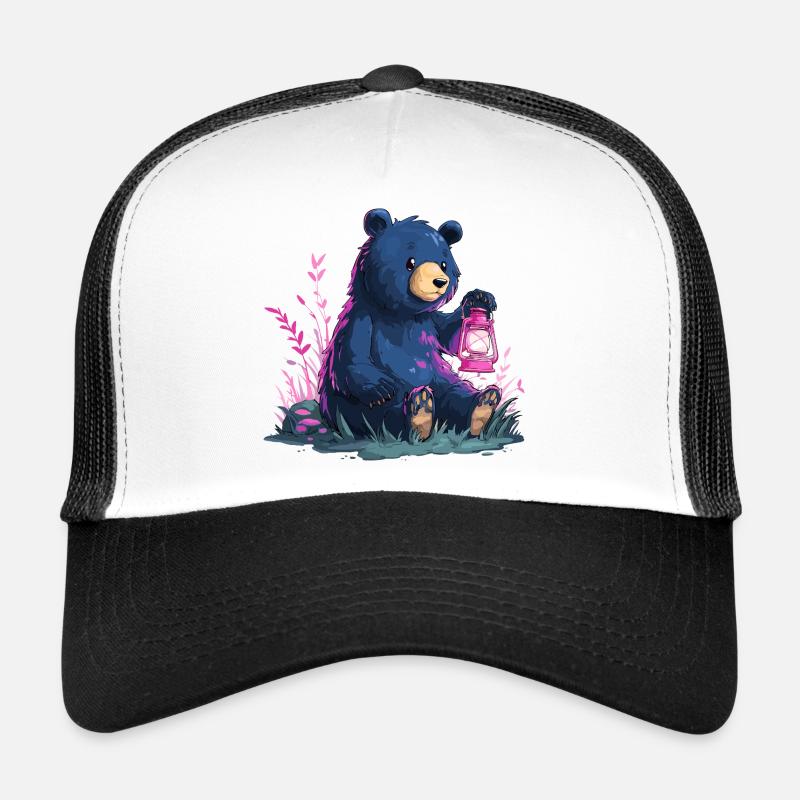 Bear with lantern Trucker Cap
