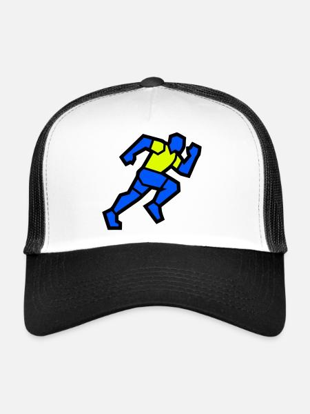 Fast Polygon Runner Marathon Team - Trucker Cap - white/black - Front