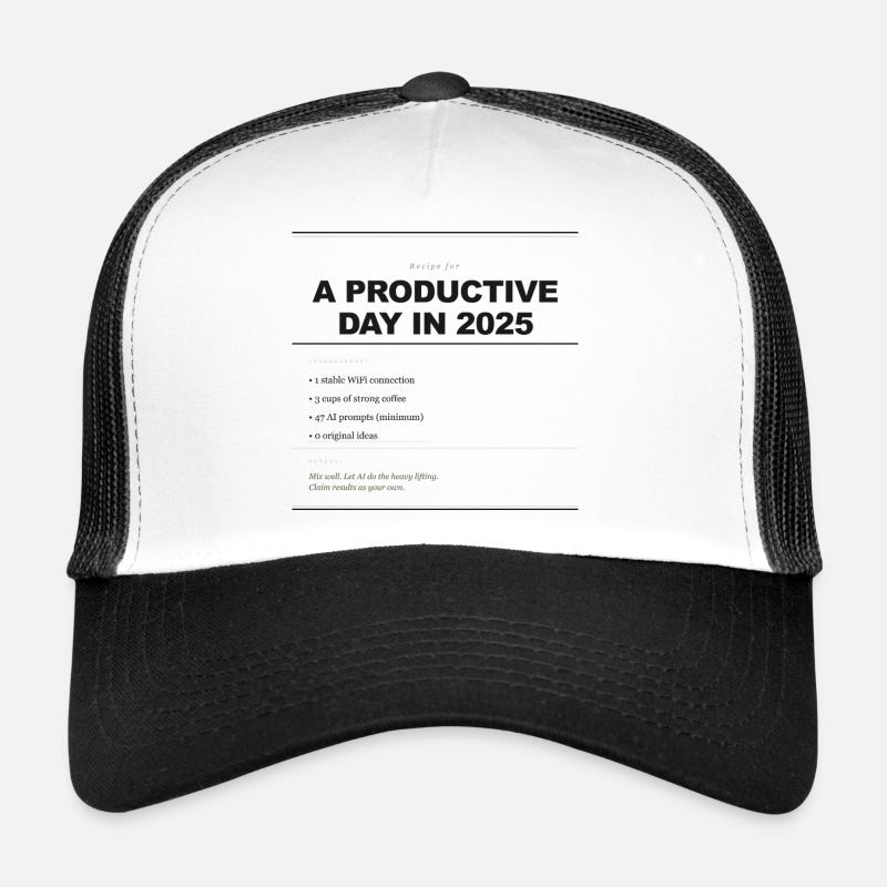 RECIPE FOR A PRODUCTIVE DAY Casquette trucker 