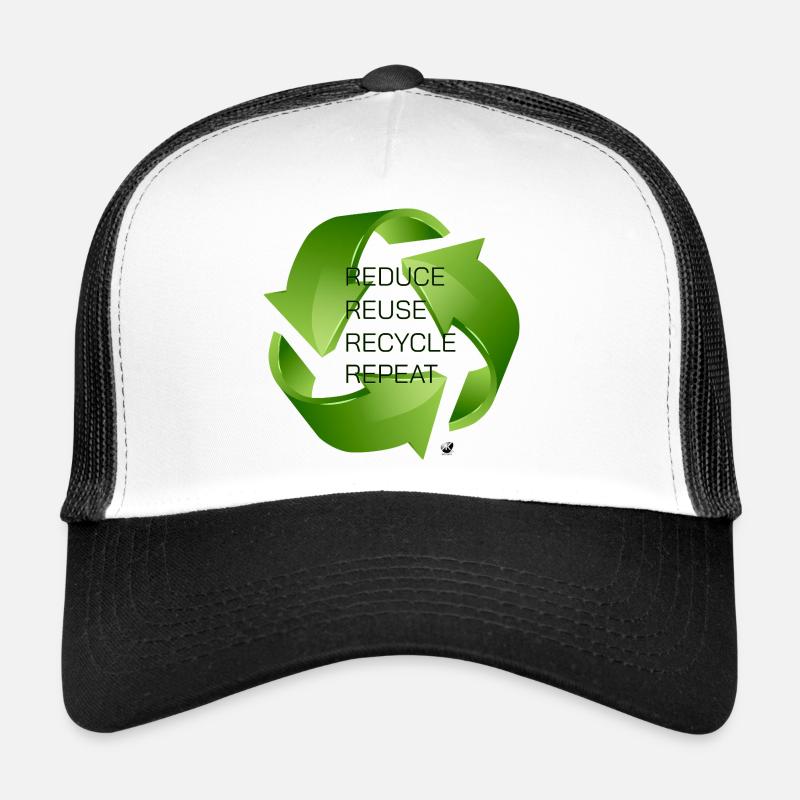Three green recycling arrows illustration Trucker Cap