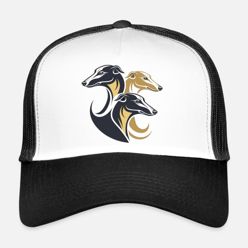 Dreifache Windhunde Silhouette Trucker Cap