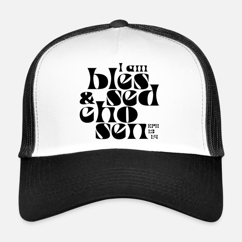 b l e s s e d & c h o s e n - Trucker Cap - white/black