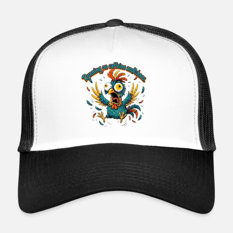 Coffee and chaos tap design - Trucker Cap - white/black