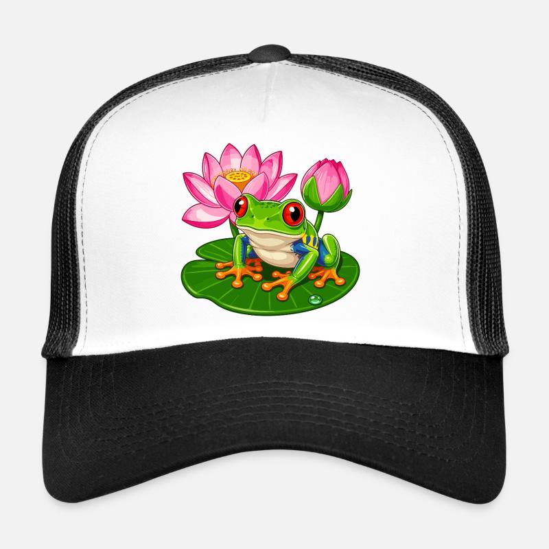 Lotus frog in color magic Trucker Cap