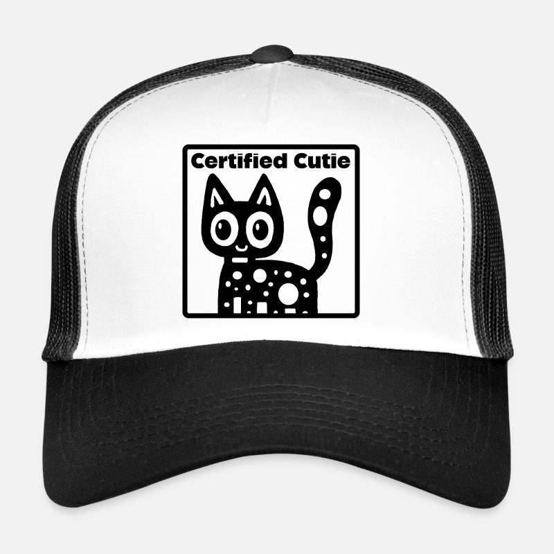 Niedlichkeit Überlast-Katze - Trucker Cap - Weiß/Schwarz