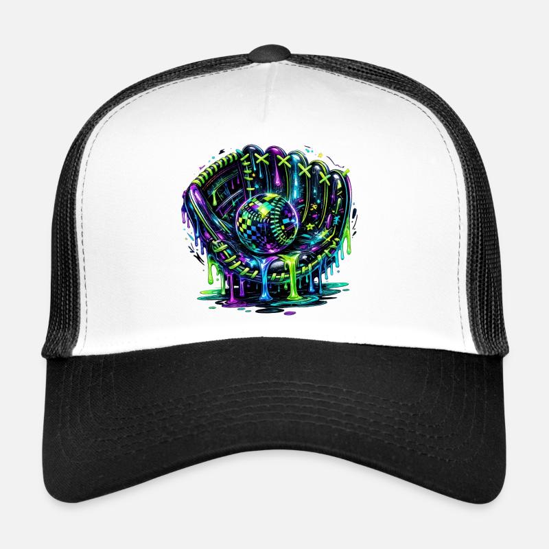 Baseball Handschuh Neon Graffiti Design Trucker Cap