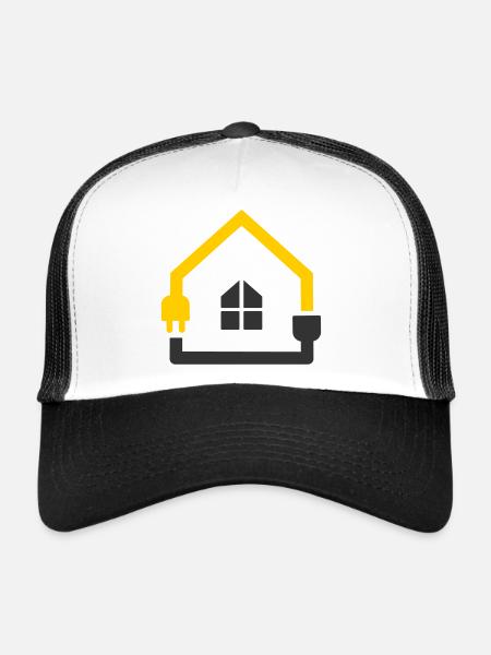 Electrician House Socket Smart Home - Trucker Cap - white/black - Front