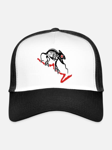 Gecko squelette - Casquette trucker  - blanc/noir - Devant