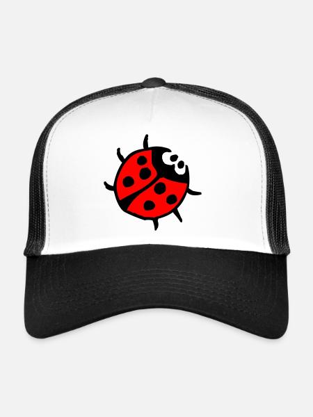 Coccinelle - Casquette trucker  - blanc/noir - Devant