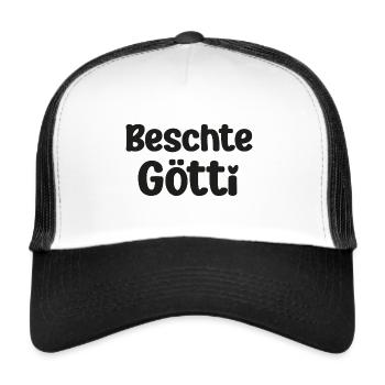 Beschte Götti bester Götti bescht Götti Schweiz - Trucker Cap - Weiß/Schwarz - Vorne