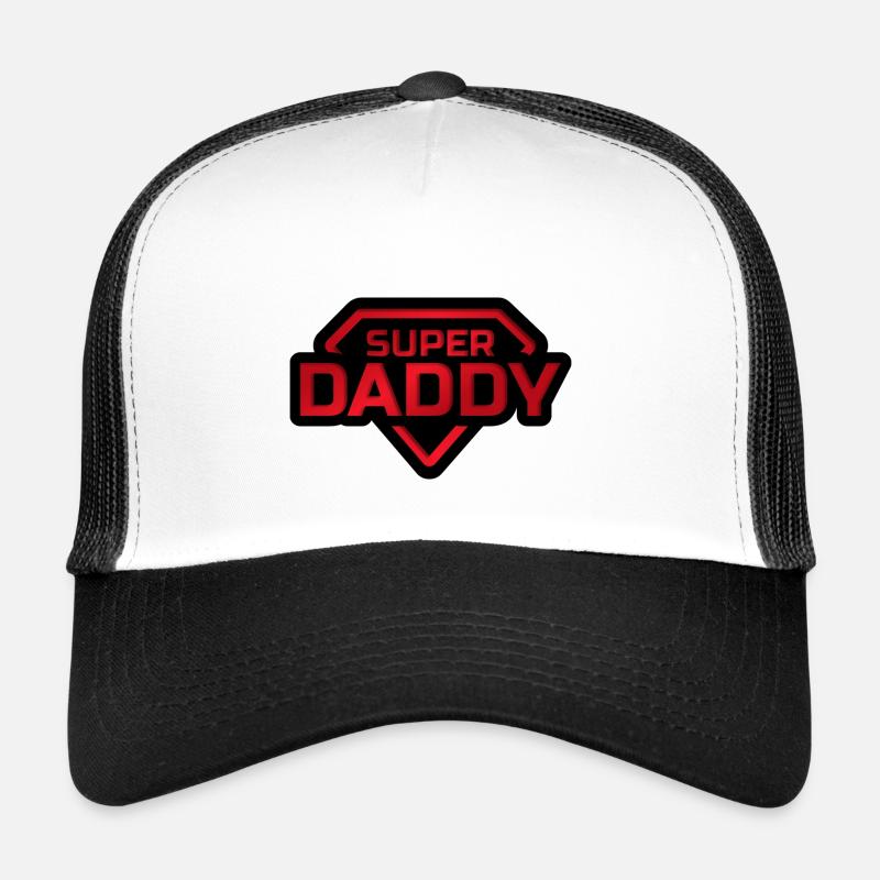 Super Papa Abzeichen - Trucker Cap - Weiß/Schwarz