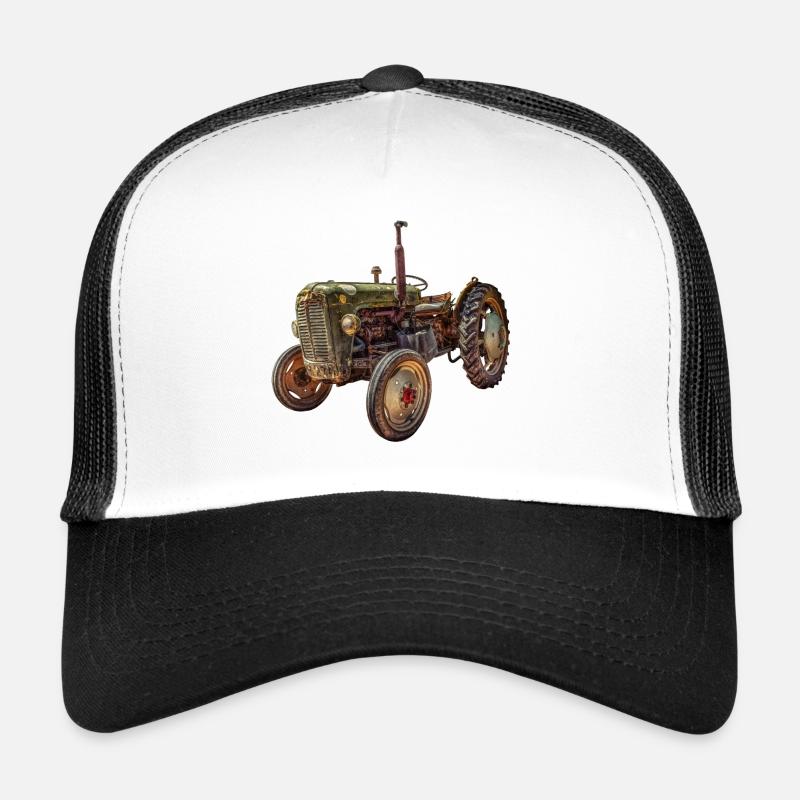 green tractor classic car - Trucker Cap - white/black