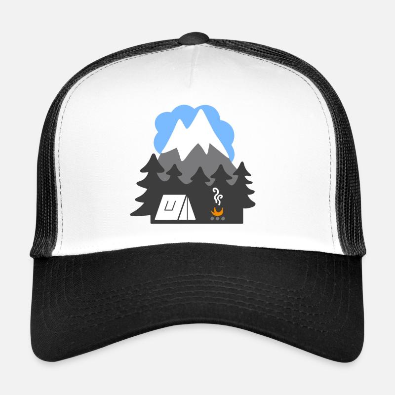 NATURE TENTS MOUNTAINS HEAVEN - Trucker Cap - white/black