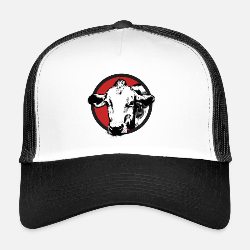 Kuh Bulle Rind Vieh Bauernhof Bauer Geschenk - Trucker Cap - Weiß/Schwarz
