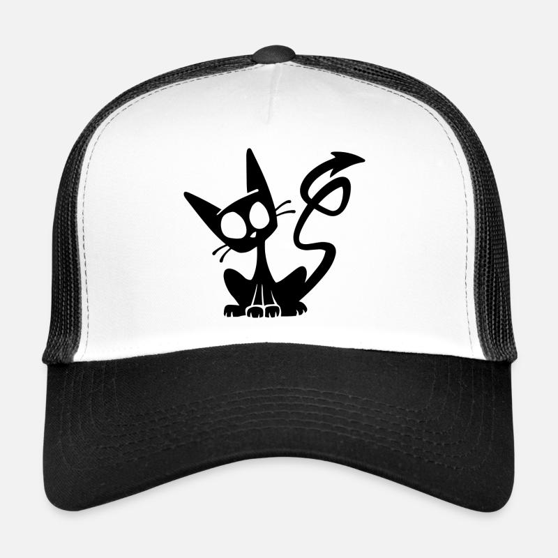 Devil Black Cat - Casquette trucker  - blanc/noir