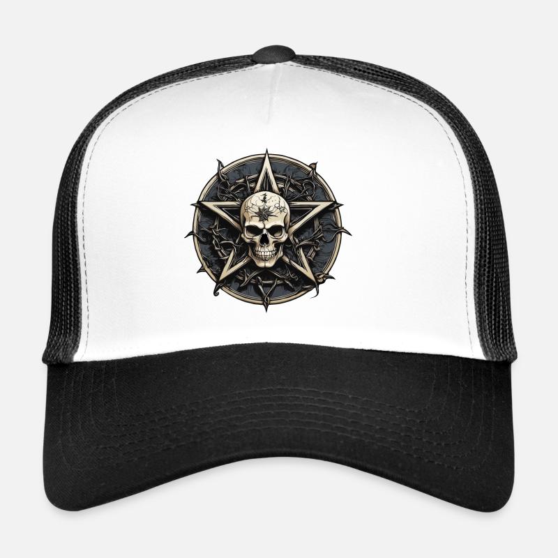 Skull with pentagram in gothic style Trucker Cap