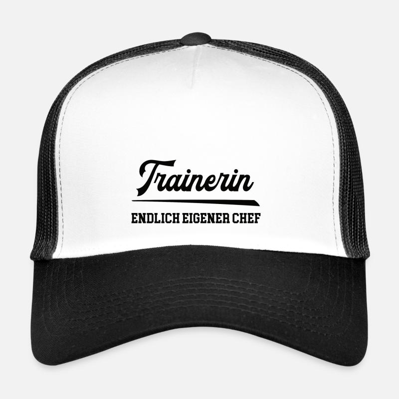 Trainerin wird Chef Selbstständigkeit Chefin - Trucker Cap - Weiß/Schwarz