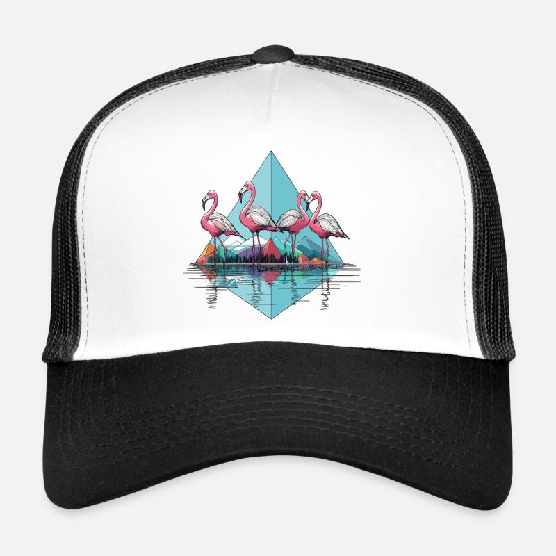 4 Flamingos im Wasser Trucker Cap