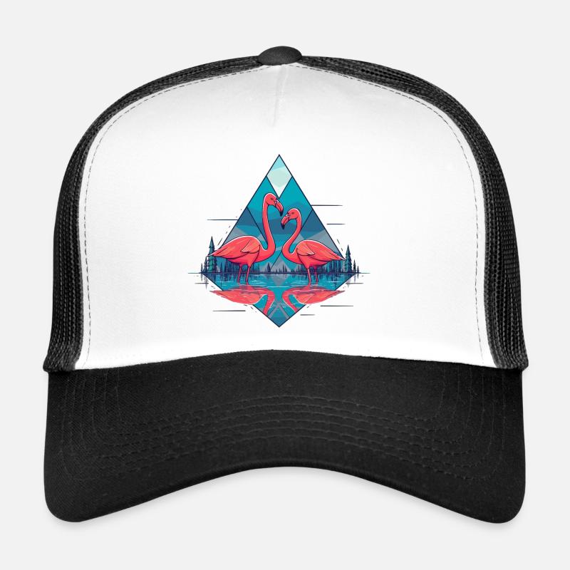 2 Pinke Flamingos im Wasser Trucker Cap
