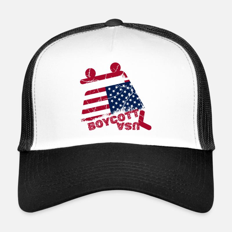 Boykott USA, kaputter Warenkorb Trucker Cap