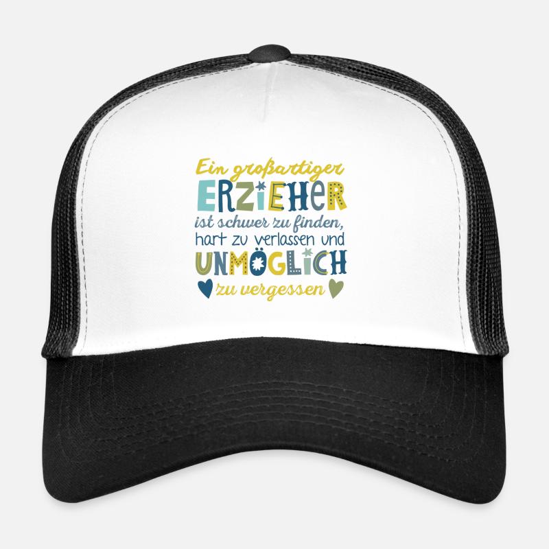 Großartiger Erzieher - Trucker Cap - Weiß/Schwarz