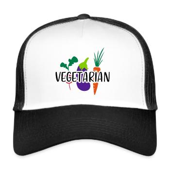 Vegetarian vegetarian - Trucker Cap - white/black - Front