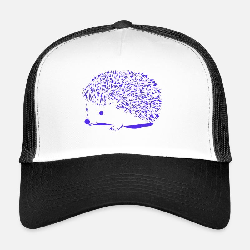 Hérisson bleu - Casquette trucker  - blanc/noir