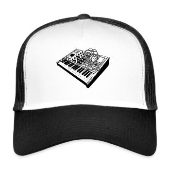 Analog vintage synthesizer - Trucker Cap - white/black - Front