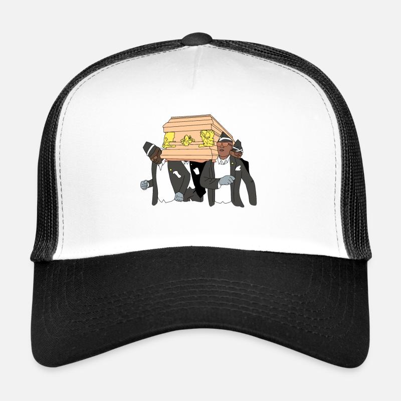 MEME COFFIN funeral dance guys - Trucker Cap - white/black