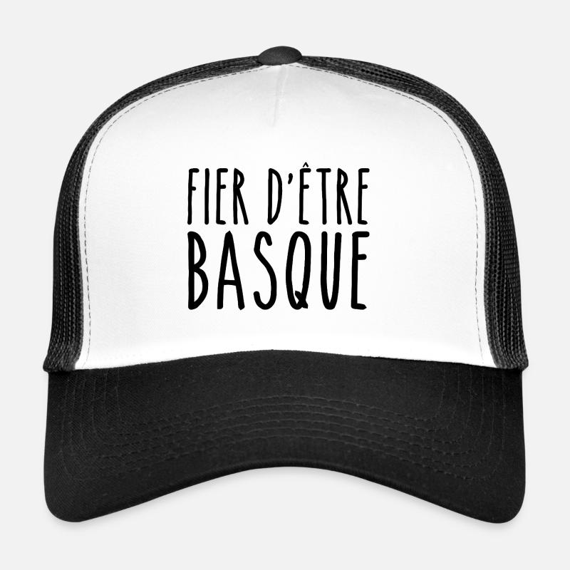 Basque la fierté du Pays basque - Casquette trucker  - blanc/noir