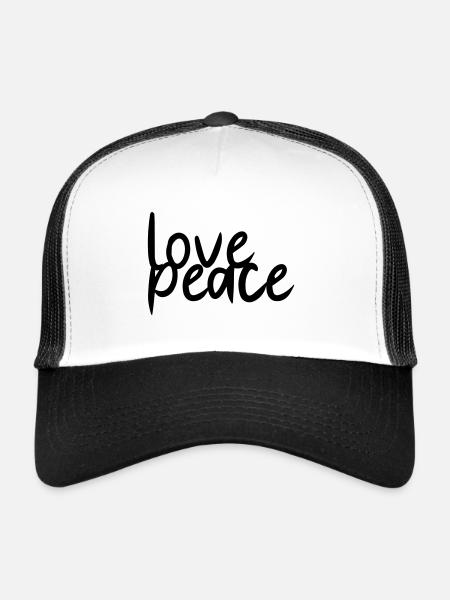Love Peace. Statement for peace. - Trucker Cap - white/black - Front
