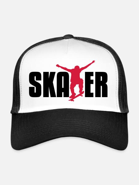 skater - Trucker Cap - white/black - Front