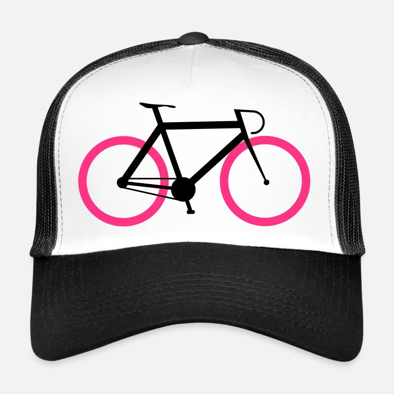 Rennrad - Fixie Bike - Trucker Cap - Weiß/Schwarz