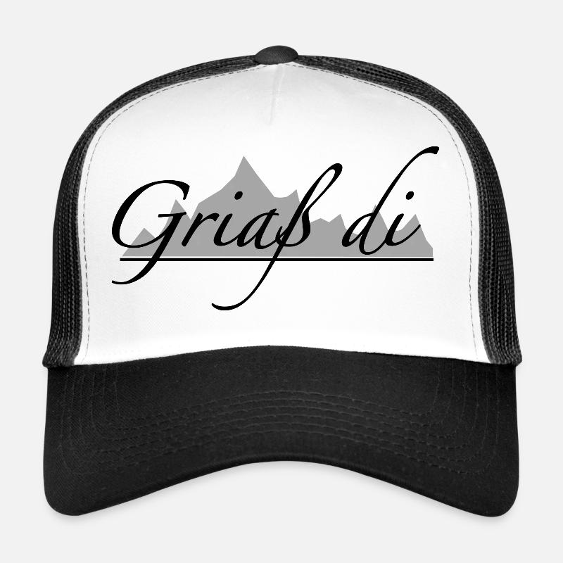 Griaß di #2 - Allgäuer Design - Trucker Cap - Weiß/Schwarz