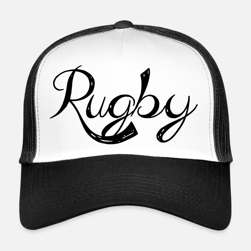 Ein Rugby- - Trucker Cap - Weiß/Schwarz