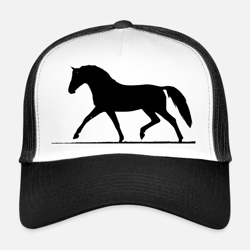 Pferd - Trucker Cap - Weiß/Schwarz