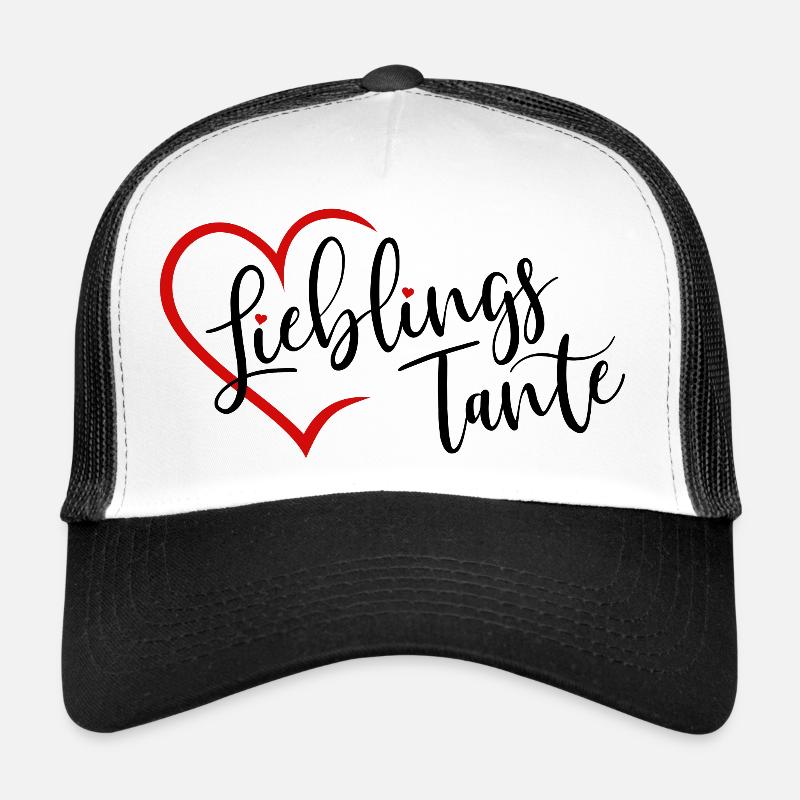 Lieblingstante Herz - Trucker Cap - Weiß/Schwarz