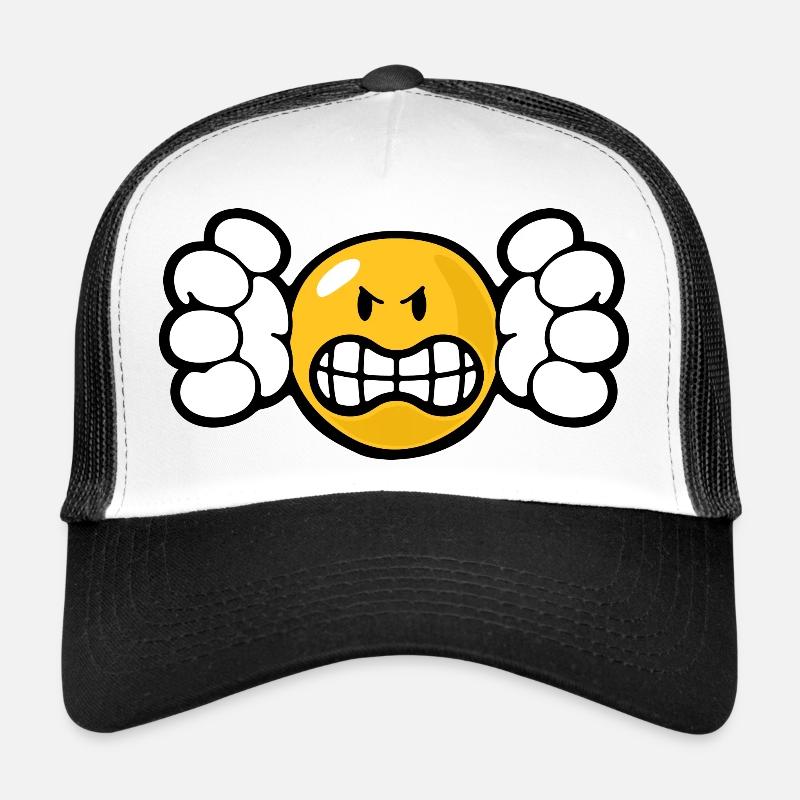 Smiley Anger Unforgiving - Trucker Cap - white/black