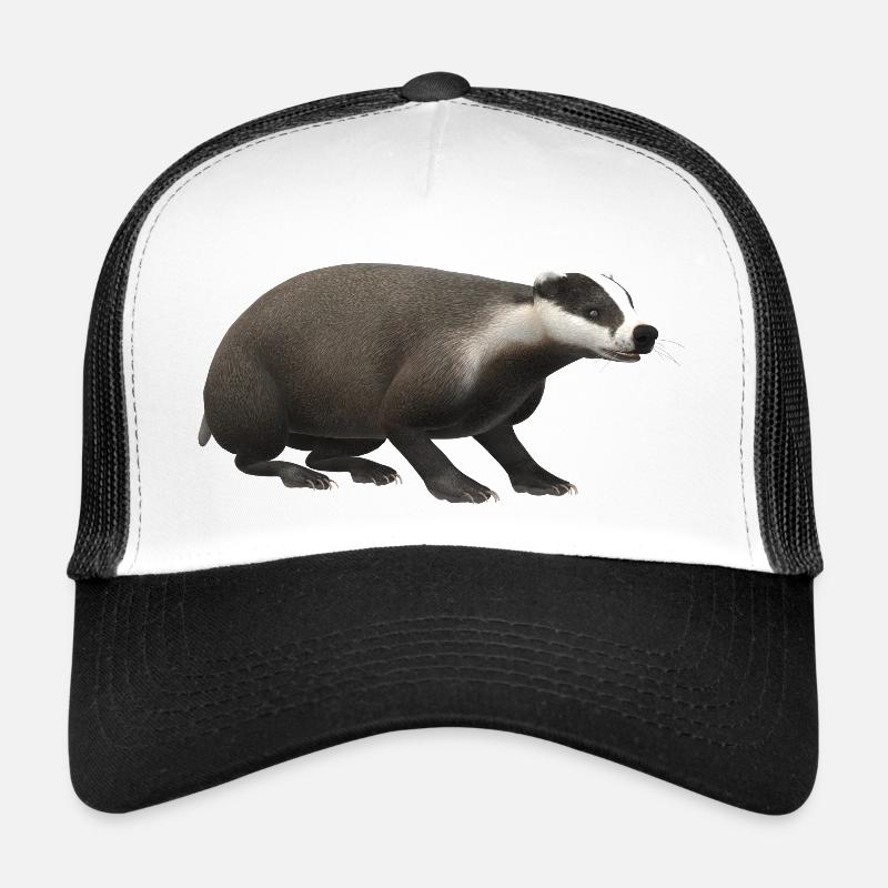 Blaireau 3D - Casquette trucker  - blanc/noir
