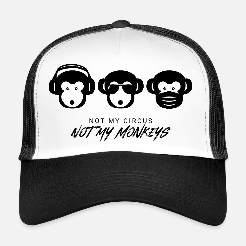 Muniax Monkeys Masque - Casquette trucker  - blanc/noir