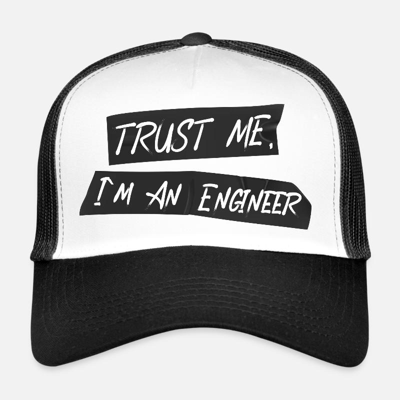 Ingénieur avec char - Casquette trucker - blanc/noir
