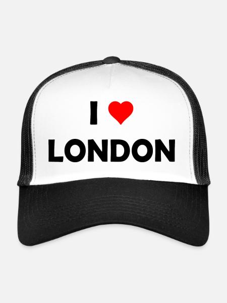 J’adore Londres - Grande-Bretagne - Royaume-Uni Royaume-Uni - Casquette trucker  - blanc/noir - Devant