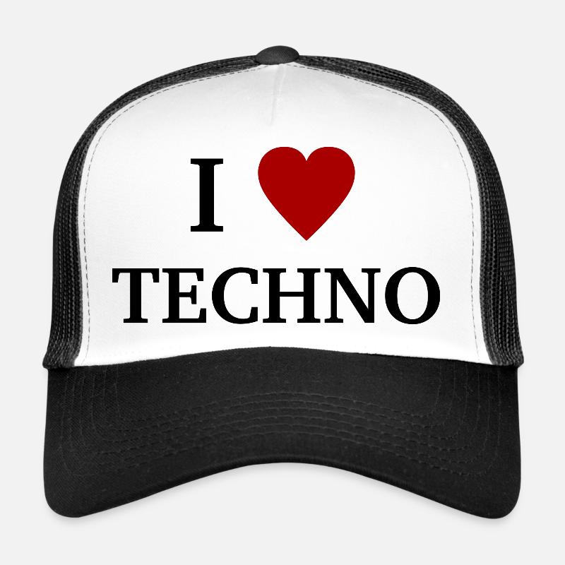 I Love Techno - I love techno music Trucker Cap