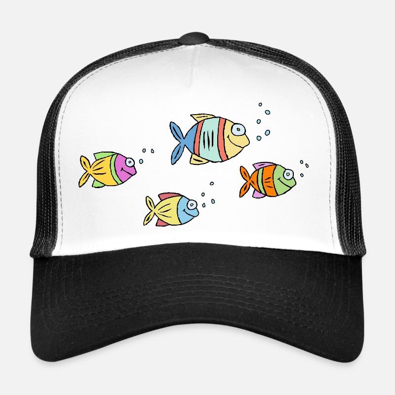 Poisson Cichlide Eau Mer Graffiti Dessin Casquette trucker 