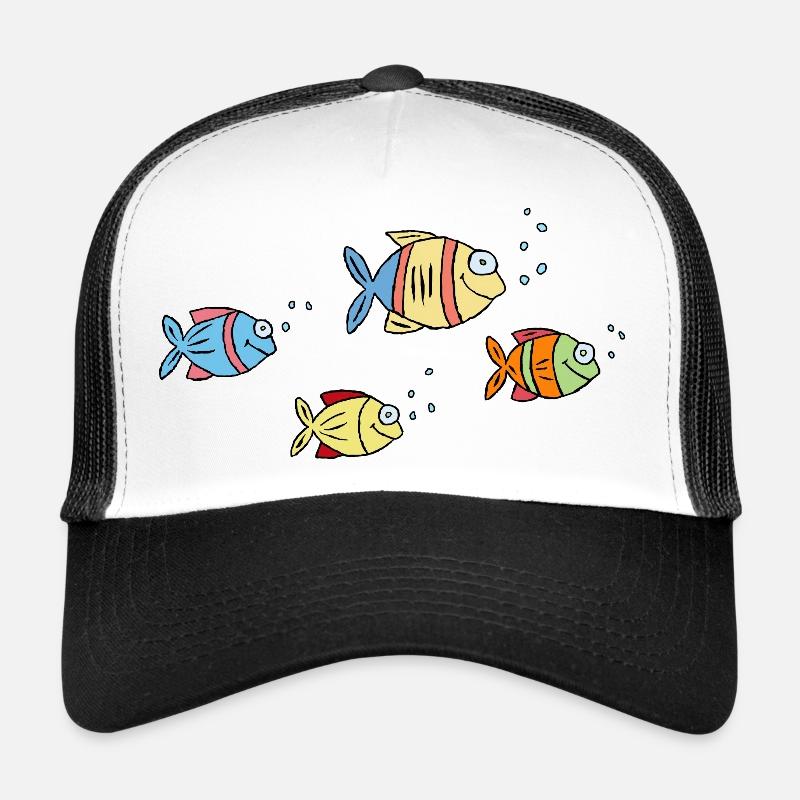 Fish Cichlid Water Sea Graffiti Drawing Trucker Cap