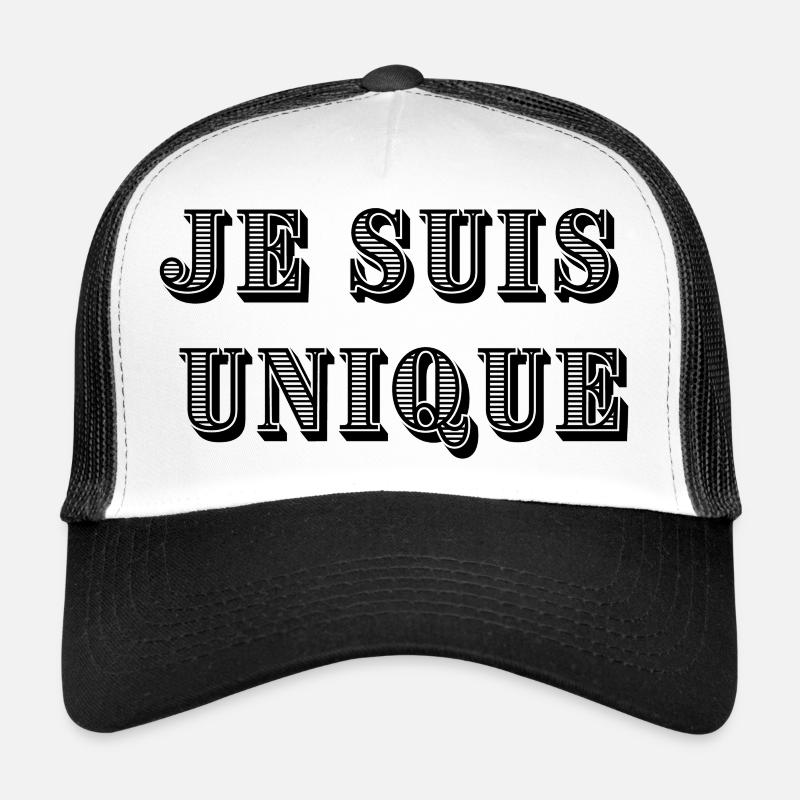 Je suis unique - Casquette trucker  - blanc/noir