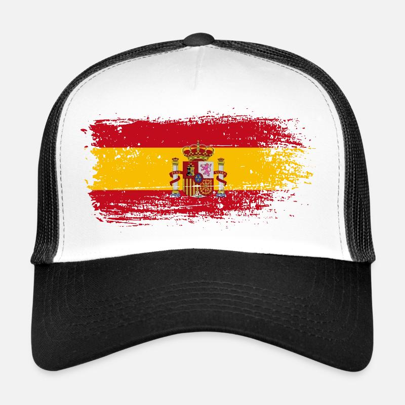 Spanish Flag Crest Splash Trucker Cap