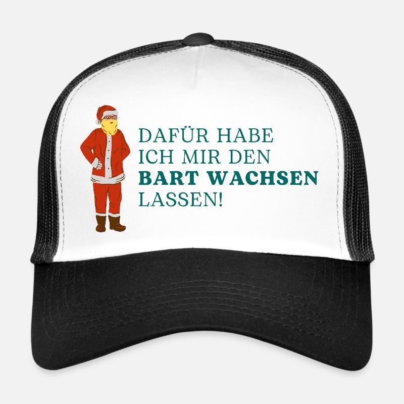 Weihnachtsmann Design - Trucker Cap - Weiß/Schwarz