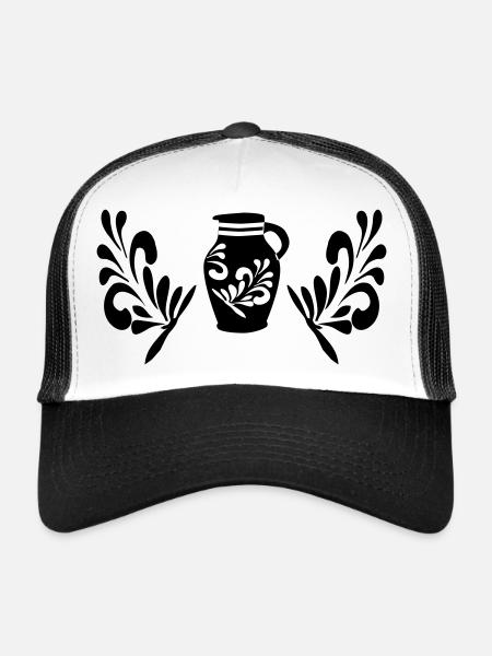 Dans Bembel WeTrust Frankfurt Shirt Designs #Bembel - Casquette trucker  - blanc/noir - Devant